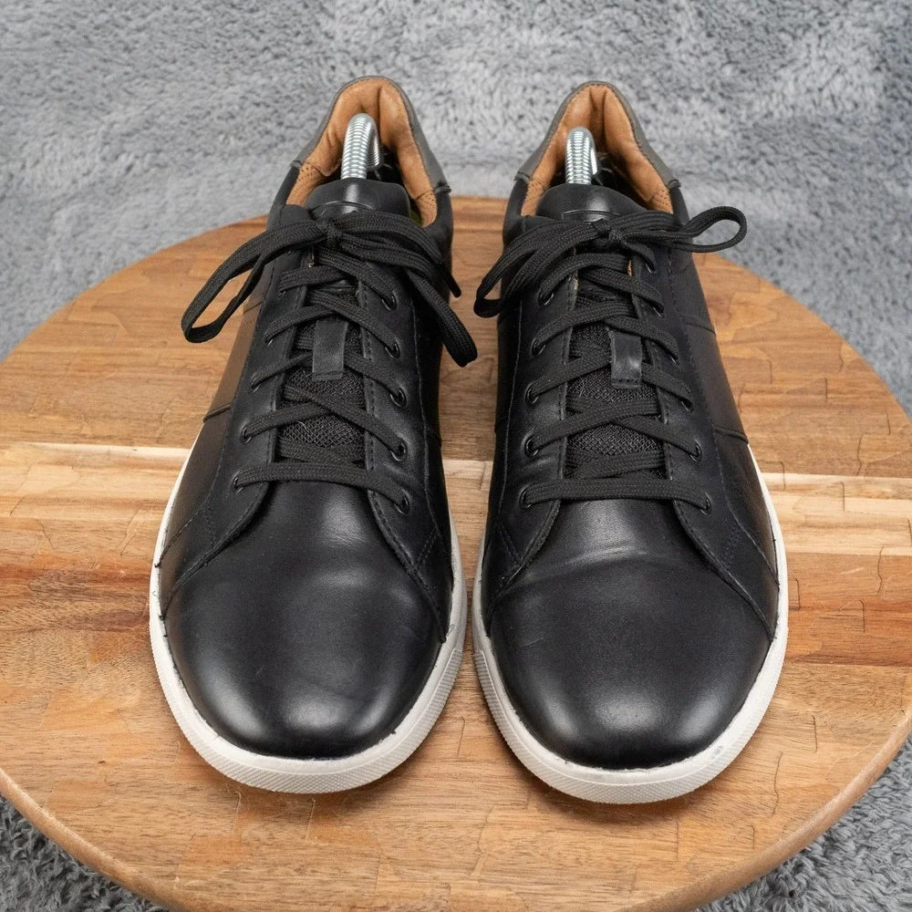 Florsheim Men's Sz 10 M Leather Crossover Lace To Toe Black Oxford Sneaker